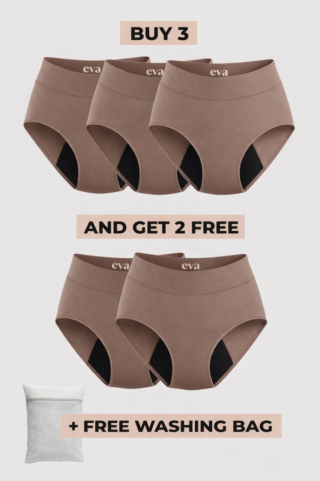 Eva Signature Leakproof Underwear (3+2 FREE)