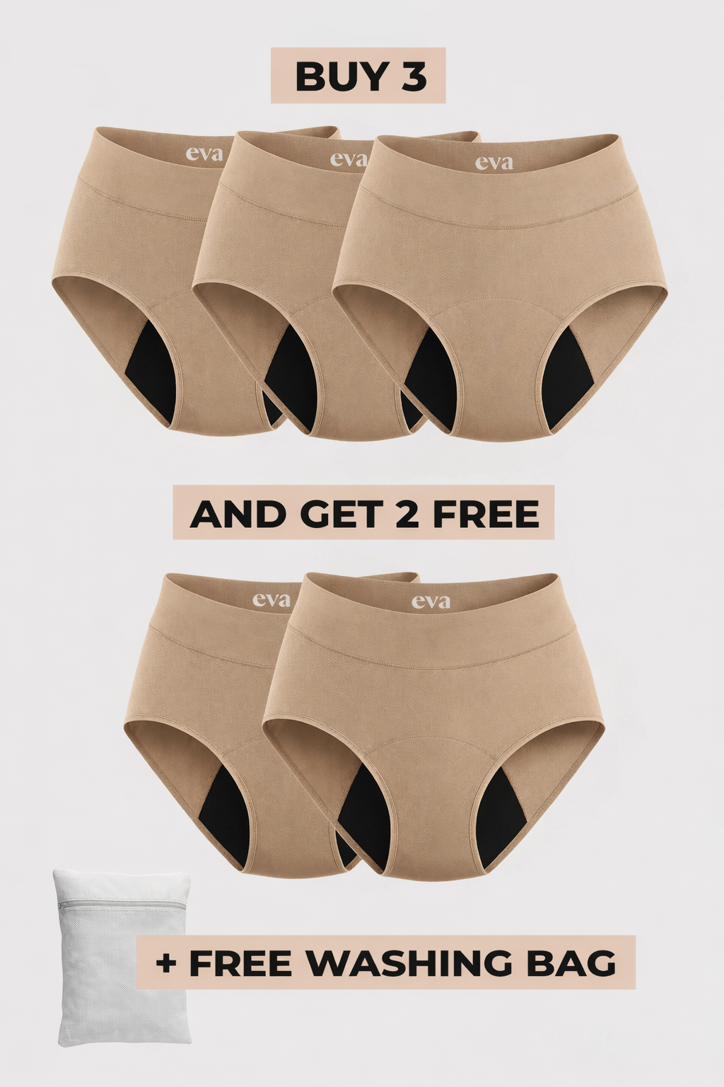 Eva Signature Leakproof Underwear (3+2 FREE)